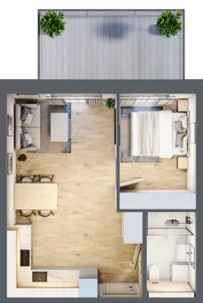 2 pokoje, apartament inwestycyjny 39,51 m², parter, oferta nr A.005, Perłowa Przystań Kołobrzeg Etap 2, Kołobrzeg, Osiedle Nr 7 Ogrody, Strefa Uzdrowiska, ul. Kołłątaja