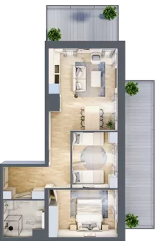 3 pokoje, apartament inwestycyjny 50,43 m², parter, oferta nr A.014, Perłowa Przystań Kołobrzeg Etap 2, Kołobrzeg, Osiedle Nr 7 Ogrody, Strefa Uzdrowiska, ul. Kołłątaja