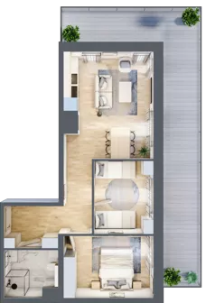 3 pokoje, apartament inwestycyjny 50,43 m², piętro 1, oferta nr A.114, Perłowa Przystań Kołobrzeg Etap 2, Kołobrzeg, Osiedle Nr 7 Ogrody, Strefa Uzdrowiska, ul. Kołłątaja