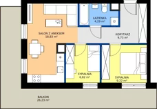 3 pokoje, apartament 48,89 m², parter, oferta nr A01, Apartamenty Aqua Marina, Smardzewice, ul. Wodna