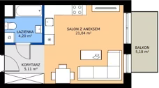 1 pokój, apartament 30,35 m², piętro 2, oferta nr A30, Apartamenty Aqua Marina, Smardzewice, ul. Wodna