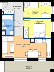 3 pokoje, apartament 50,75 m², piętro 1, oferta nr A09, Apartamenty Aqua Marina, Smardzewice, ul. Wodna