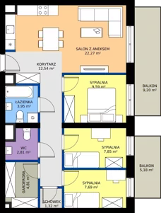 4 pokoje, apartament 72,83 m², piętro 3, oferta nr A38, Apartamenty Aqua Marina, Smardzewice, ul. Wodna