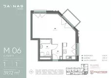 1 pokój, mieszkanie 39,72 m², piętro 1, oferta nr M.6, JA\NAS, Kraków, Podgórze, ul. Kącik 9/Janowa Wola 1