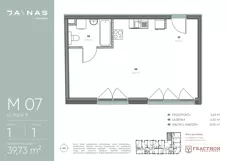 1 pokój, apartament 39,73 m², piętro 1, oferta nr M.7, JA\NAS, Kraków, Podgórze, ul. Kącik 9/Janowa Wola 1