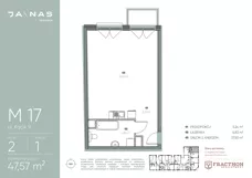 1 pokój, mieszkanie 47,57 m², piętro 2, oferta nr M.17, JA\NAS, Kraków, Podgórze, ul. Kącik 9/Janowa Wola 1