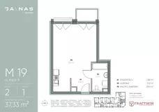 1 pokój, apartament 37,33 m², piętro 2, oferta nr M.19, JA\NAS, Kraków, Podgórze, ul. Kącik 9/Janowa Wola 1