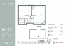 3 pokoje, apartament 87,70 m², piętro 3, oferta nr M.35, JA\NAS, Kraków, Podgórze, ul. Kącik 9/Janowa Wola 1