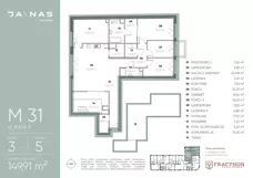 5 pokoi, apartament 149,91 m², piętro 3, oferta nr M.31, JA\NAS, Kraków, Podgórze, ul. Kącik 9/Janowa Wola 1