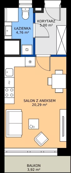 1 pokój, mieszkanie 30,05 m², piętro 2, oferta nr 11, Buraczana 27, Wrocław, Klecina, ul. Buraczana 27