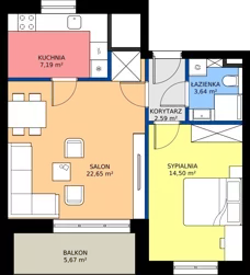 2 pokoje, mieszkanie 50,57 m², piętro 2, oferta nr 10, Buraczana 27, Wrocław, Klecina, ul. Buraczana 27