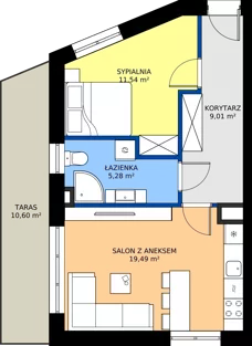 2 pokoje, mieszkanie 45,32 m², piętro 3, oferta nr 17, Buraczana 27, Wrocław, Klecina, ul. Buraczana 27