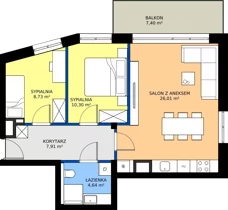 3 pokoje, mieszkanie 57,59 m², piętro 3, oferta nr 13, Buraczana 27, Wrocław, Klecina, ul. Buraczana 27