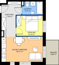 2 pokoje, mieszkanie 39,12 m², piętro 4, oferta nr M38, Warszawskie Wzgórze, Kielce, Szydłówek, ul. Warszawska 141