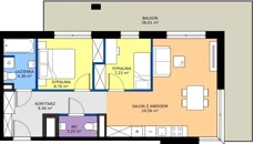 3 pokoje, mieszkanie 56,52 m², piętro 2, oferta nr M13, Warszawskie Wzgórze, Kielce, Szydłówek, ul. Warszawska 141