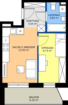 2 pokoje, mieszkanie 31,51 m², piętro 1, oferta nr M8, Warszawskie Wzgórze, Kielce, Szydłówek, ul. Warszawska 141