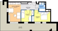 3 pokoje, mieszkanie 43,60 m², piętro 1, oferta nr M1, Warszawskie Wzgórze, Kielce, Szydłówek, ul. Warszawska 141