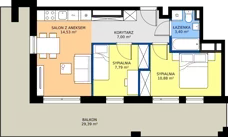 3 pokoje, mieszkanie 43,60 m², piętro 3, oferta nr M23, Warszawskie Wzgórze, Kielce, Szydłówek, ul. Warszawska 141