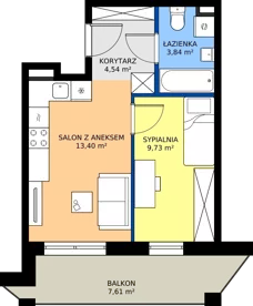 2 pokoje, mieszkanie 31,51 m², piętro 2, oferta nr M19, Warszawskie Wzgórze, Kielce, Szydłówek, ul. Warszawska 141