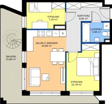 3 pokoje, mieszkanie 49,64 m², piętro 4, oferta nr M43, Warszawskie Wzgórze, Kielce, Szydłówek, ul. Warszawska 141