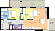 3 pokoje, mieszkanie 56,52 m², piętro 3, oferta nr M24, Warszawskie Wzgórze, Kielce, Szydłówek, ul. Warszawska 141