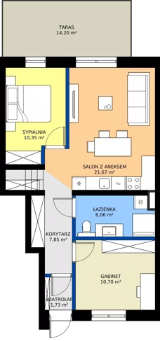3 pokoje, mieszkanie 58,36 m², parter, oferta nr B4.M7, Nefrytowa Park, Rzeszów, Załęże, ul. Nefrytowa