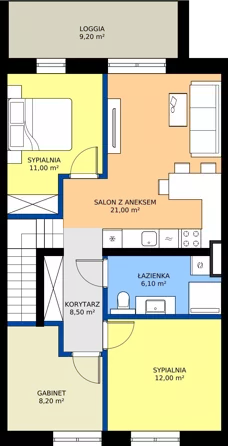 4 pokoje, mieszkanie 72,20 m², piętro 1, oferta nr B2.M4, Nefrytowa Park, Rzeszów, Załęże, ul. Nefrytowa