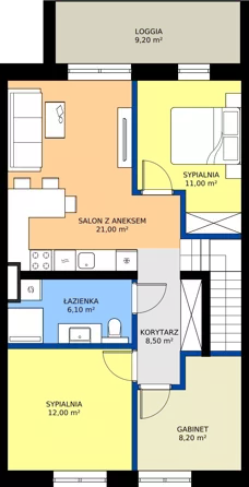 4 pokoje, mieszkanie 72,20 m², piętro 1, oferta nr B3.M6, Nefrytowa Park, Rzeszów, Załęże, ul. Nefrytowa