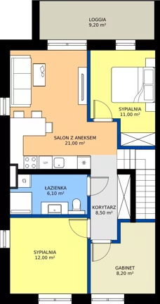 4 pokoje, mieszkanie 72,20 m², piętro 1, oferta nr C1.M2, Nefrytowa Park, Rzeszów, Załęże, ul. Nefrytowa