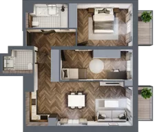 3 pokoje, mieszkanie 69,63 m², piętro 1, oferta nr 1/1/M6, Lechicka 65, Poznań, Piątkowo, ul. Lechicka 65