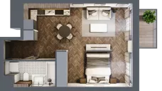 1 pokój, mieszkanie 36,55 m², piętro 1, oferta nr 1/1/M2, Lechicka 65, Poznań, Piątkowo, ul. Lechicka 65