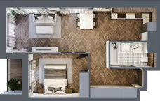2 pokoje, mieszkanie 48,74 m², piętro 1, oferta nr 2.1/1/M3, Lechicka 65, Poznań, Piątkowo, ul. Lechicka 65