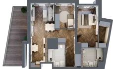 3 pokoje, mieszkanie 74,75 m², piętro 8, oferta nr 2.3/8/M9, Lechicka 65, Poznań, Piątkowo, ul. Lechicka 65