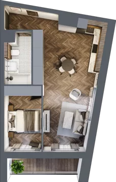 2 pokoje, mieszkanie 45,24 m², piętro 8, oferta nr 2.3/8/M3, Lechicka 65, Poznań, Piątkowo, ul. Lechicka 65