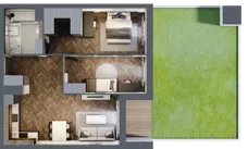 3 pokoje, mieszkanie 63,19 m², parter, oferta nr 2.1/0/M5, Lechicka 65, Poznań, Piątkowo, ul. Lechicka 65