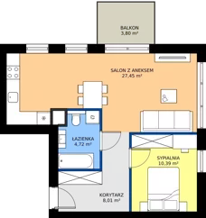 2 pokoje, mieszkanie 50,57 m², piętro 2, oferta nr C.2.4, Brylantowa Enklawa, Siemianowice Śląskie, Bytków, ul. Brylantowa