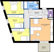 4 pokoje, mieszkanie 73,95 m², piętro 3, oferta nr C.3.2, Brylantowa Enklawa, Siemianowice Śląskie, Bytków, ul. Brylantowa