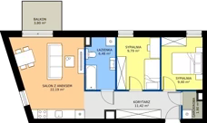 3 pokoje, mieszkanie 61,18 m², piętro 2, oferta nr C.2.3, Brylantowa Enklawa, Siemianowice Śląskie, Bytków, ul. Brylantowa