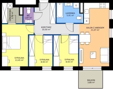 4 pokoje, mieszkanie 73,43 m², piętro 1, oferta nr C.1.1, Brylantowa Enklawa, Siemianowice Śląskie, Bytków, ul. Brylantowa