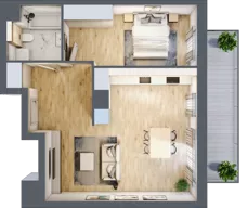 2 pokoje, mieszkanie 54,83 m², piętro 2, oferta nr A.2.3.08, Botanika Skierniewice, Skierniewice, Aleja Macieja Rataja 18
