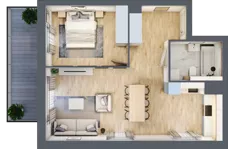 2 pokoje, mieszkanie 53,16 m², piętro 2, oferta nr A.2.3.03, Botanika Skierniewice, Skierniewice, Aleja Macieja Rataja 18