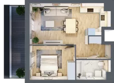 2 pokoje, mieszkanie 42,38 m², piętro 1, oferta nr A.2.2.06, Botanika Skierniewice, Skierniewice, Aleja Macieja Rataja 18