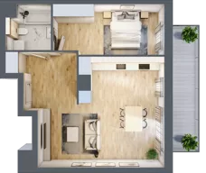 2 pokoje, mieszkanie 54,83 m², piętro 1, oferta nr A.2.2.08, Botanika Skierniewice, Skierniewice, Aleja Macieja Rataja 18