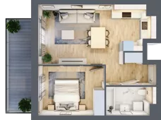 2 pokoje, mieszkanie 42,38 m², piętro 2, oferta nr A.2.3.06, Botanika Skierniewice, Skierniewice, Aleja Macieja Rataja 18