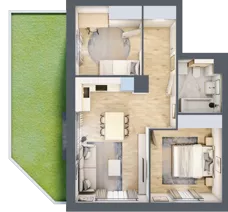 3 pokoje, mieszkanie 52,68 m², parter, oferta nr A.1.1.02, Botanika Skierniewice, Skierniewice, Aleja Macieja Rataja 18
