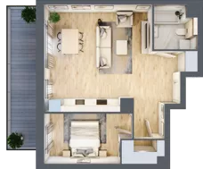 2 pokoje, mieszkanie 54,15 m², piętro 2, oferta nr A.2.3.07, Botanika Skierniewice, Skierniewice, Aleja Macieja Rataja 18