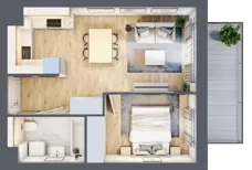 2 pokoje, mieszkanie 38,00 m², piętro 1, oferta nr A.2.2.09, Botanika Skierniewice, Skierniewice, Aleja Macieja Rataja 18