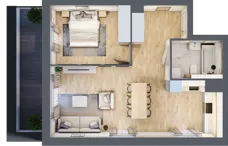 2 pokoje, mieszkanie 53,16 m², piętro 1, oferta nr A.2.2.03, Botanika Skierniewice, Skierniewice, Aleja Macieja Rataja 18