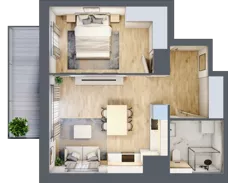 2 pokoje, mieszkanie 43,06 m², piętro 4, oferta nr A.2.5.01, Botanika Skierniewice, Skierniewice, Aleja Macieja Rataja 18