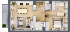 3 pokoje, mieszkanie 63,43 m², piętro 2, oferta nr A.2.3.01, Botanika Skierniewice, Skierniewice, Aleja Macieja Rataja 18